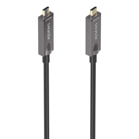 AISENS - Cable USB 3.1 Gen2 10Gbps AOC 4K@60Hz 3A 60W E-Marker, tipo USB-C M-USB-C M, Negro, 10m
