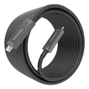 AISENS - Cable USB 3.1 Gen2 10Gbps AOC 4K@60Hz 3A 60W E-Marker, tipo USB-C M-USB-C M, Negro, 10m