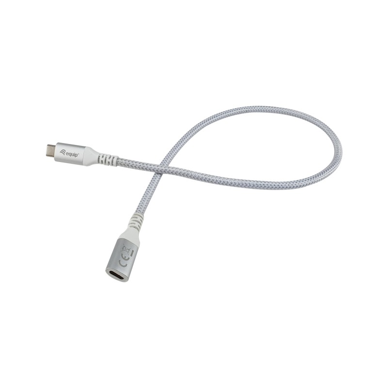 Equip 128375 Cable de extensión USB 3.2 Gen 2 C a C, 0,5m, M F, 4K 60Hz, 10Gbps, Blanco