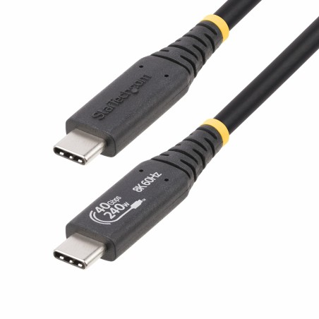 StarTech.com Cable USB4 de 50cm - Cable USB Tipo C Certificado USB-IF - Cable USB-C de 40G - PD 3.1 EPR de 240W - 8K 60Hz -