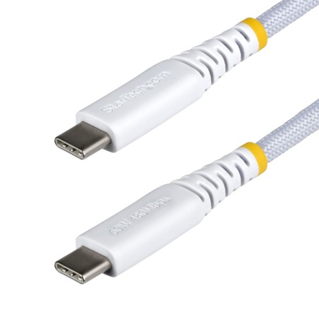StarTech.com Cable de Carga USB-C Trenzado de TPE y Nailon de 15cm - Cable Cargador USB Tipo C - - Cable Cargador para Portátil
