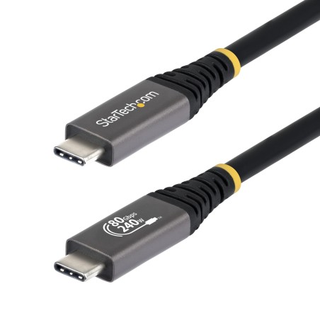 StarTech.com Cable USB4 50cm - Cable USB-C Certificado USB-IF - 80Gbps - Cable USB Tipo C - PD de 240W - 8K120 4K240 - DP 2.1 -