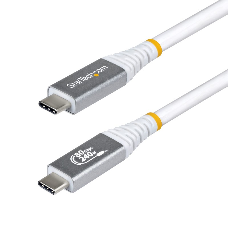StarTech.com Cable USB4 50cm - Cable USB-C Certificado USB-IF - 80Gbps - Cable USB Tipo C - PD de 240W - 8K120 4K240 - DP 2.1 -
