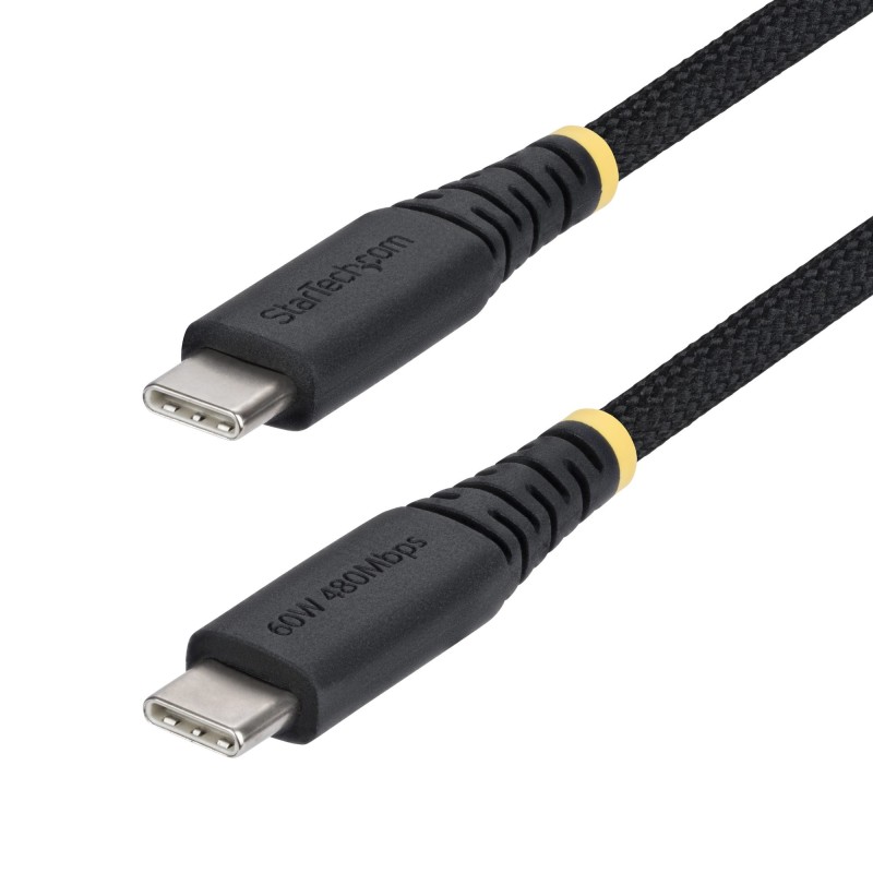 StarTech.com Cable de Carga USB-C Trenzado de 2m - Cable Cargador USB Tipo C para Portátil - Cable Resistente para Carga de