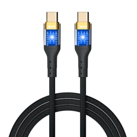 iggual Cable tipo C a tipo C 3A 1 metro trenzado LED