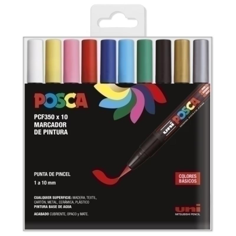 ROTUL.UNI-POSCA PINCEL ESTUCHE 10 SURT.