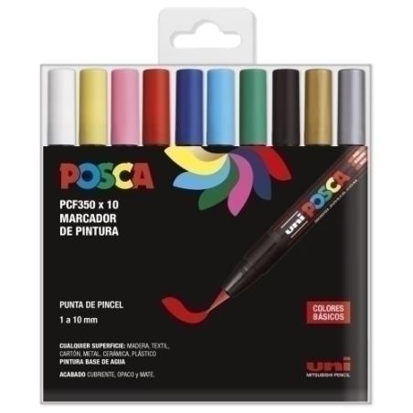 ROTUL.UNI-POSCA PINCEL ESTUCHE 10 SURT.
