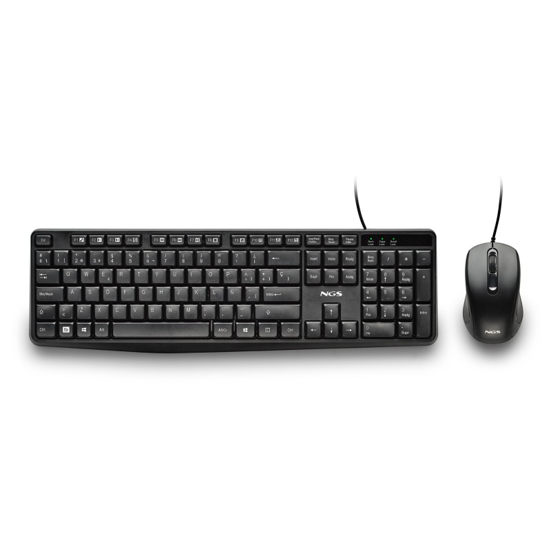 NGS COCOA KIT V2 teclado Ratón incluido Universal USB QWERTY Español Negro