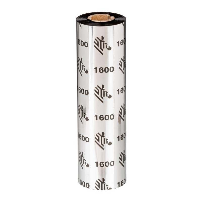 Zebra 1600 Wax cinta térmica 450 m Negro