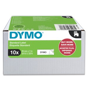DYMO D1 etiquetas auténticas | impresión negra sobre fondo blanco | 19 mm × 7 m | etiquetas autoadhesivas para etiquetadoras