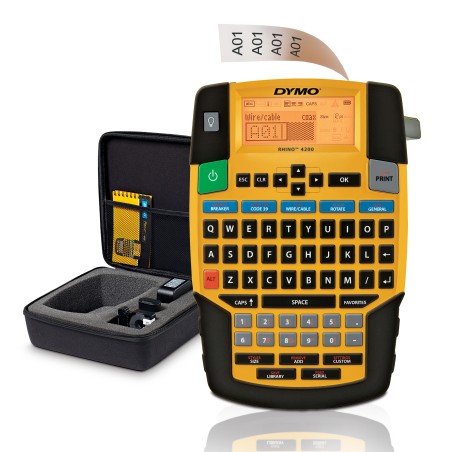 DYMO Rhino Rotuladora Kit de maletín | Teclado QWERTY | Amarillo