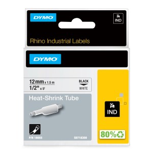 DYMO Etiquetas para tubos termorretráctiles IND- 12mm x1,5m