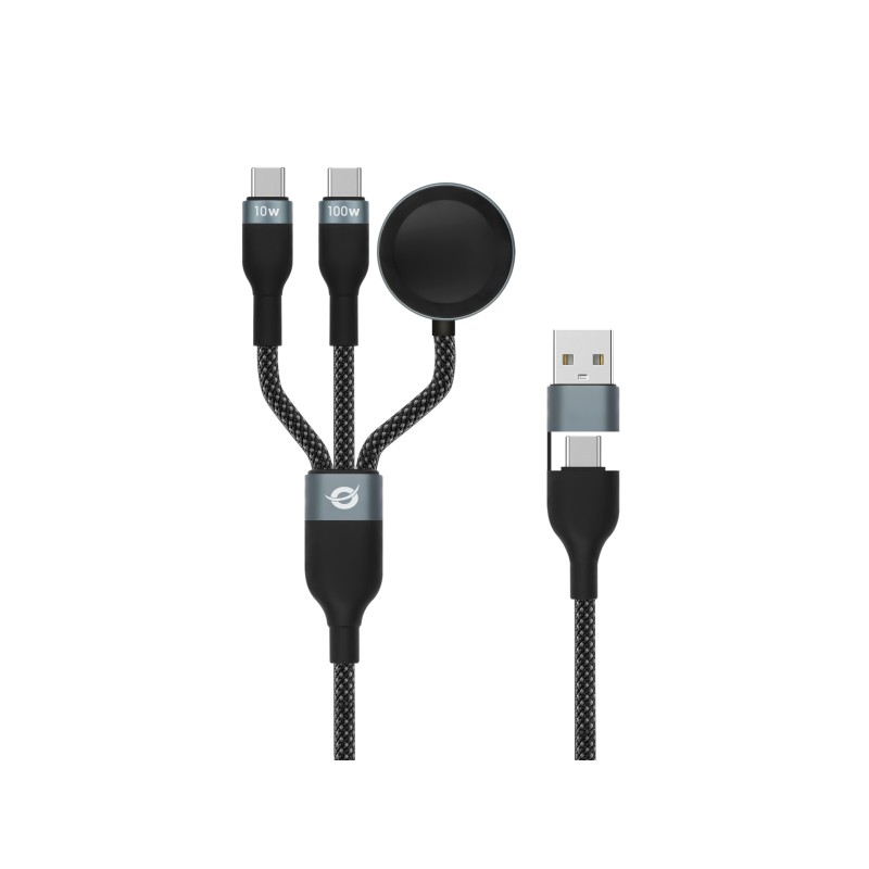 Conceptronic ETTA08B15 cable USB USB 2.0 1,5 m USB A 2 x USB C Negro