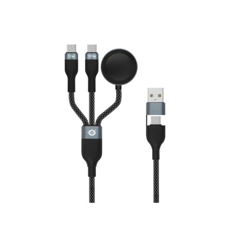 Conceptronic ETTA08B15 cable USB USB 2.0 1,5 m USB A 2 x USB C Negro