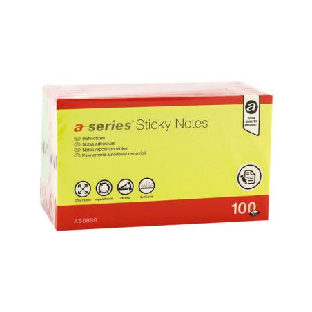 BLOC NOTAS A-SERIES STICKY 75X125 NEON AS0888