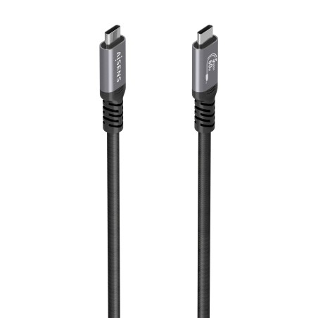 AISENS Cable USB 3.2 Gen1 Aluminio 5Gbps 4K@60Hz 3A 60W E-Mark, Tipo USB-C M-USB-C M, Negro, 7.0M