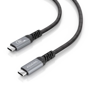 AISENS Cable USB 3.2 Gen1 Aluminio 5Gbps 4K@60Hz 3A 60W E-Mark, Tipo USB-C M-USB-C M, Negro, 10M