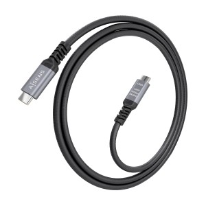 AISENS Cable USB4 Gen3x2 Aluminio 40Gbps 8K@60Hz 5A 48V 240W E-Mark, Tipo USB-C M-USB-C M, Negro, 1.5m