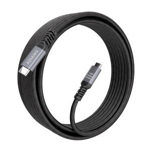 AISENS Cable USB 3.2 Gen2 Aluminio 10Gbps 8K@30Hz 5A 100W E-Mark, Tipo USB-C M-USB-C M, Negro, 5.0m