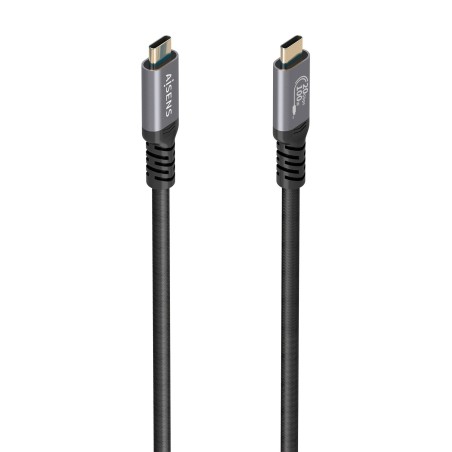 AISENS Cable USB 3.2 Gen2x2 Aluminio 20Gbps 8K@30Hz 5A 100W E-Mark, Tipo USB-C M-USB-C M, Negro, 3.0m