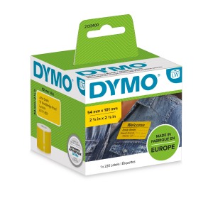 DYMO auténticos etiquetas de envío grandes   distintivos de identificación LW | Negro sobre amarilla | 54 mm x 101 mm | Rollo