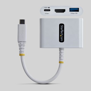 StarTech.com Dock Hub Multipuertos USB Tipo C a HDMI - Adaptador Multipuertos USB-C a HDMI - Carga de 140W - Hub Ladrón USB de