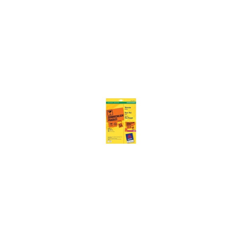 Labels Neon Red 210 x 297mm (20)