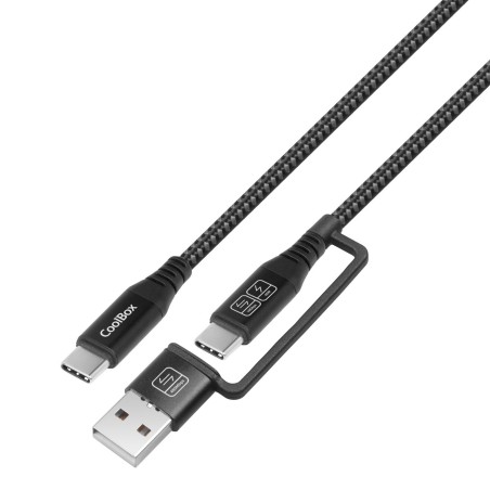CoolBox CABLE USB-C + A   USB-C DATOS 10GBPS + CARGA RAPIDA 60W