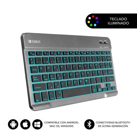 Teclado Retroiluminado Bluetooth Smart Backlit BT Keyboard Grey