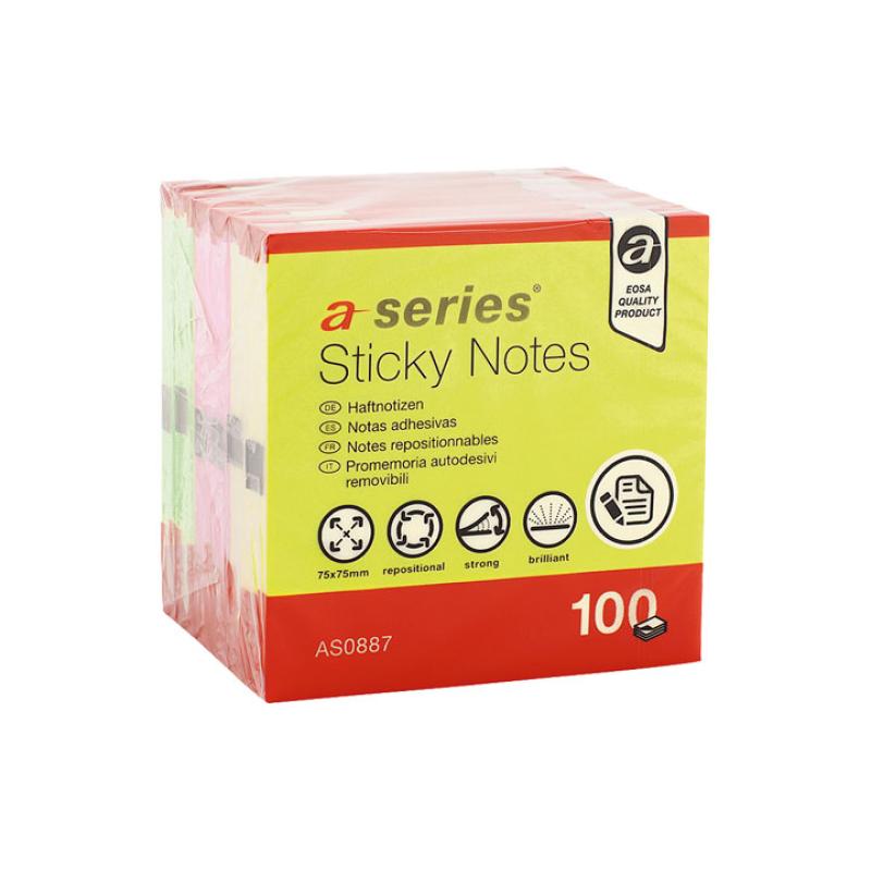 BLOC NOTAS A-SERIES 75X75 NEON AS0887