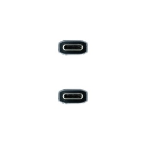 Nanocable Cable USB 3.1 Gen2 10Gbps 5A, 4K 60Hz, USB-C M-USB-C M, Gris Negro, 0.5 m