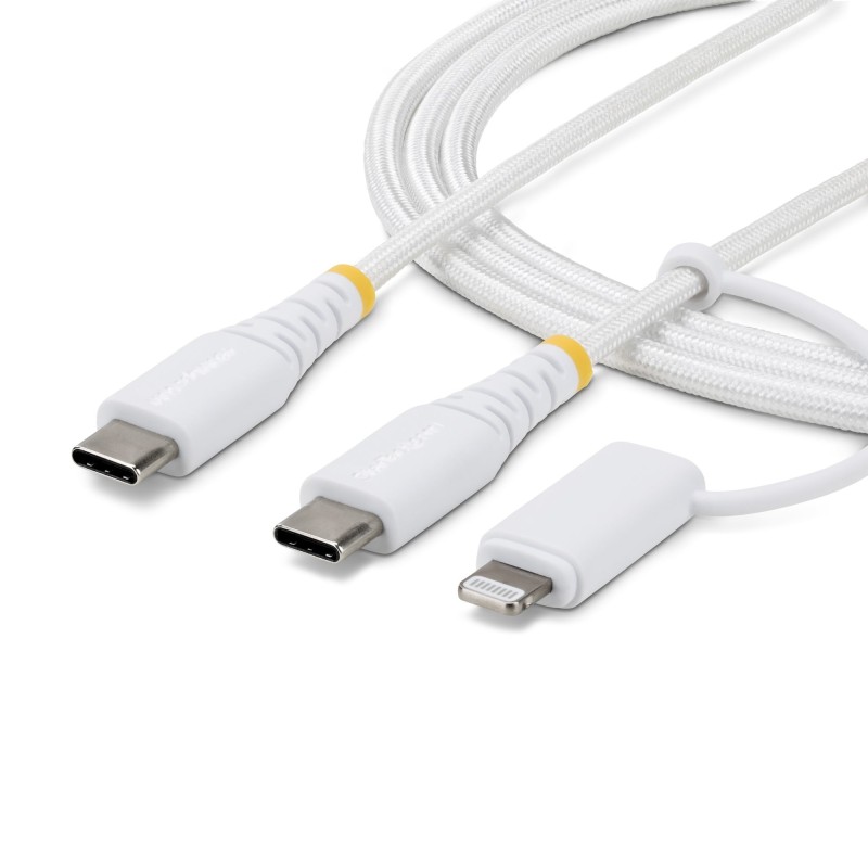 StarTech.com Cable de Carga USB-C de 2m con Adaptador Lightning - Cable Cargador USB Tipo C - 30W 60W(3A) - Cable Tipo C