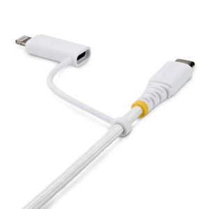 StarTech.com Cable de Carga USB-C de 2m con Adaptador Lightning - Cable Cargador USB Tipo C - 30W 60W(3A) - Cable Tipo C