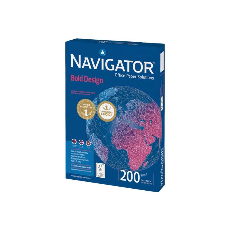PAQ. 150H PAP. NAVIGATOR BOLD DESIGN A4 200GR