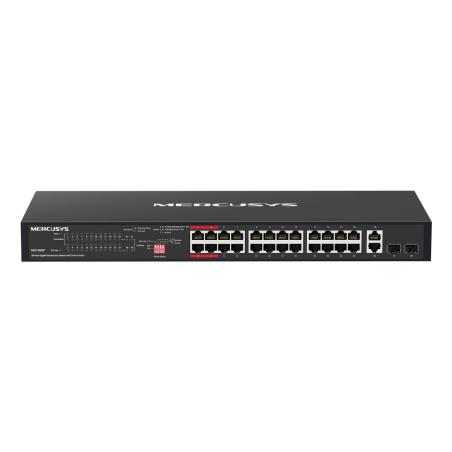 MS128GP switch Gigabit Ethernet (10/100/1000) Energía sobre Ethernet (PoE) 1U Negro