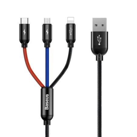 CAMLT-BSY01 cable USB 1,2 m USB A 3 x USB C Negro, Rojo, Azul