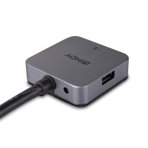 Lindy 43388 hub de interfaz USB 3.2 Gen 1 (3.1 Gen 1) Type-A 5000 Mbit s Negro, Gris