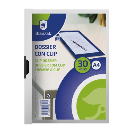 PAQ. 5 DOSSIER CLIP BISMARK A4 BLANCO PP