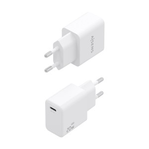 AISENS Cargador GaN USB-C PD3.0 1xUSB-C 20W, Blanco