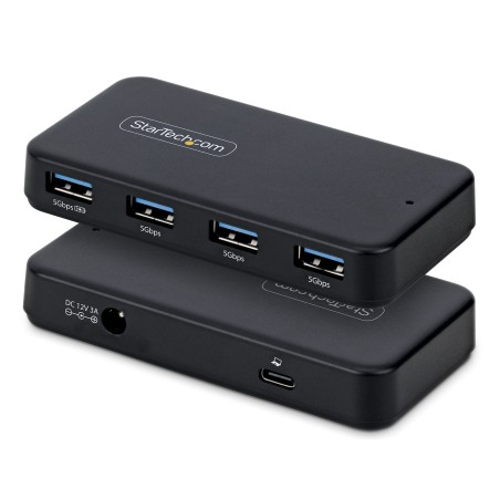 StarTech.com Hub Ladrón USB-A de 4 Puertos - 5Gbps - Autoalimentado - Cable Host 2 en 1 Tipo C y Tipo A - Puerto de Carga BC