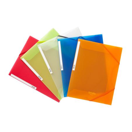 Carpeta Solapas Cierre de Gomas P.P. Traslúcido Tarjetero Lomo 320x245mm Verde