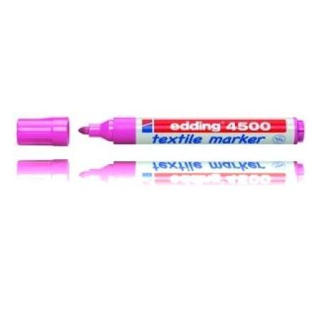 Textielmarker e-4500 marcador permanente Punta redonda Rosa