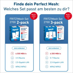Mesh Set 2700 Repetidor de red 6448 Mbit s Blanco