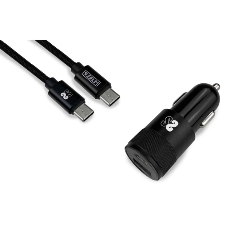 SUBCHG-5CPD11 cargador de dispositivo móvil Smartphone Negro Encendedor de cigarrillos, USB Carga rápida Auto