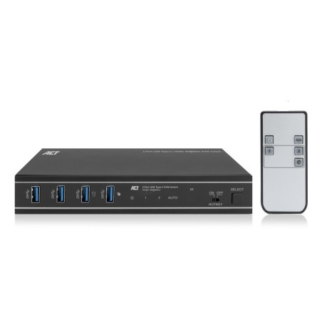 ACT Conmutador KVM USB-C HDMI 4K a 60 Hz de 2 puertos