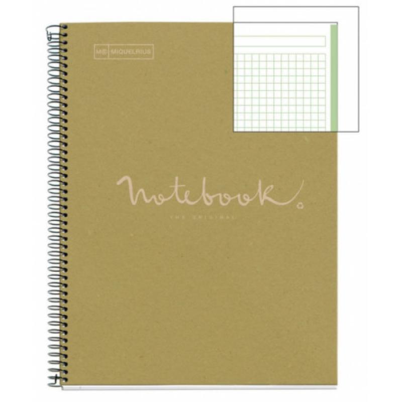 CUADERNO 100% RECICLADO NB-1 A4 80HOJAS ECOVERDE EMOTIONS MR MIQUELRIUS 6091 Pack 5 Unid