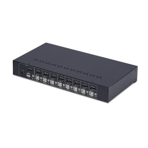 StarTech.com Switch KVM de 8 Puertos DisplayPort 4K 60Hz - Conmutador KVM DP 1.2 4K60 con Kit de Montaje 1U para Rack - con Hub