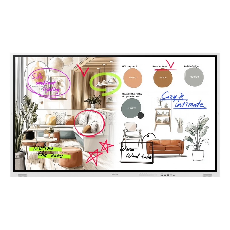 Samsung WM85FX pizarra blanca interactiva 2,16 m (85") 3840 x 2160 Pixeles Pantalla táctil Gris, Blanco HDMI