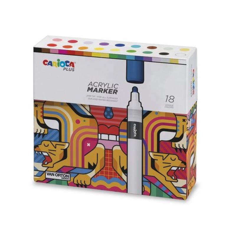 ROTUL.ACRILICO CARIOCA PLUS CAJA 18 - Pack de 12 unidades