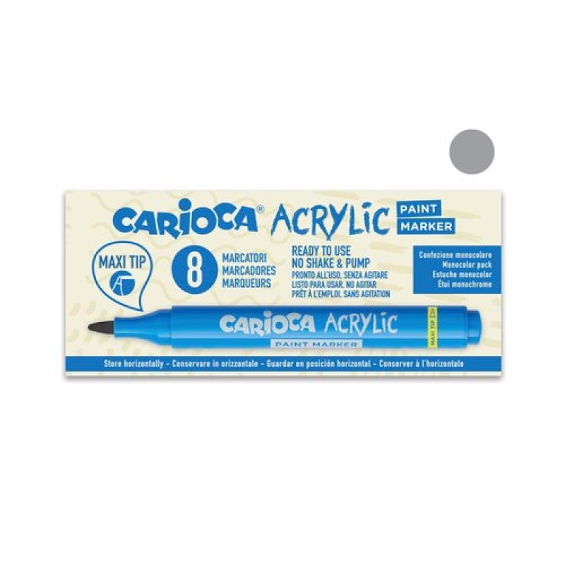 ROTUL.ACRILICO CARIOCA PLATA - Pack de 8 unidades